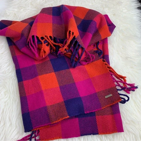 Coach Women’s Plaid Scarf - Picture 5 of 6